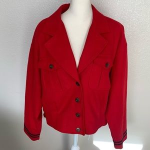 Vintage Liz Sport virgin wool military jacket sz Large